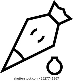 Icono de la bolsa de tuberías. Diseño de estilo lineal delgado aislado sobre fondo blanco