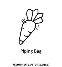 Piping Bag vector outline Icon Design illustration. Bakery Symbol on White background EPS 10 File