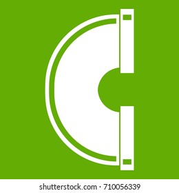 Piping connection icon white isolated on green background. Vector illustration