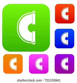 Piping connection set icon color in flat style isolated on white. Collection sings vector illustration