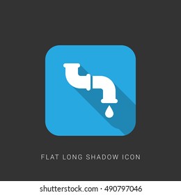 Piping Flat blue long shadow Icon / Logo Design