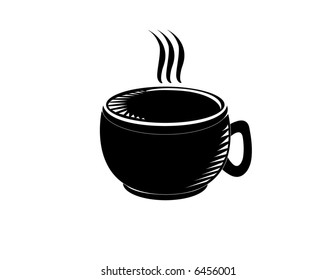 Piping hot mug of coffee