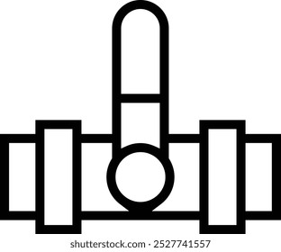 icono de tubería. Diseño de estilo lineal delgado aislado sobre fondo blanco
