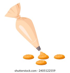 Piping Pastry Bag isolated on white background. Vector illustration.