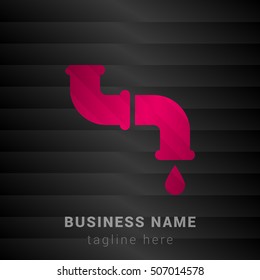 Piping Pink and black silk fashion premium icon / Logo