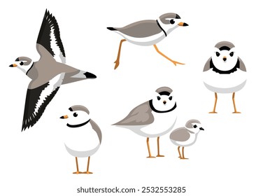 Pájaro de chorro de tuberías plantea Ilustración vectorial