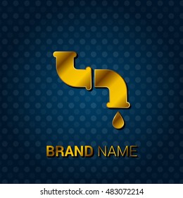 Piping Royal Golden & Blue Metallic Premium Corporate Logo / Icon