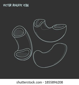 Pippe doppia pasta shape icon line element. Vector illustration of pippe doppia pasta shape icon line isolated on clean background for your web mobile app logo design.