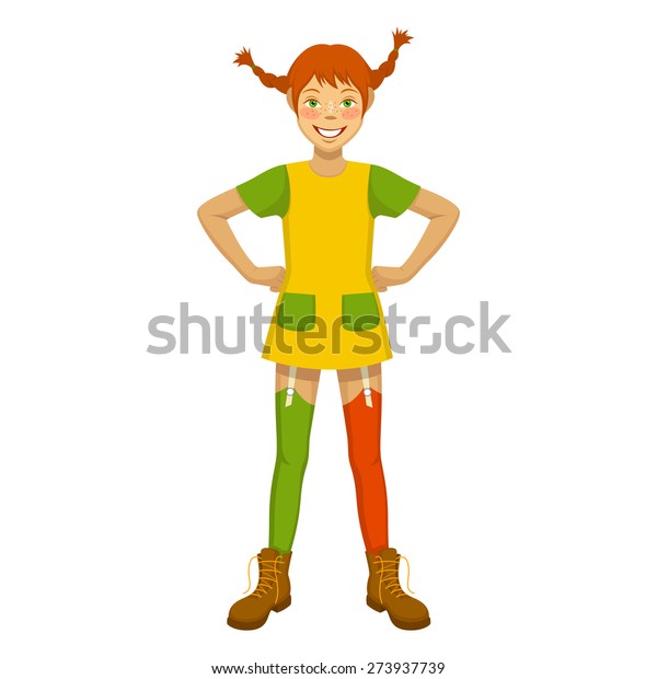 Immagine Vettoriale Stock A Tema Pippi Calzelunghe Royalty Free