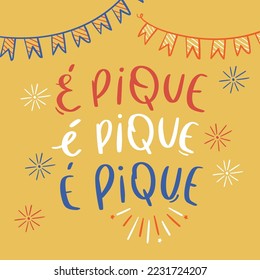 é pique. it's pike in brazilian portuguese. Modern hand Lettering. vector.