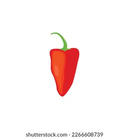 Piquillo pepper or chili pepper. Pimiento pepper. Pimiento del piquillo.Vector illustration isolated on white background. For template label, packing, web, menu, logo, textile, icon