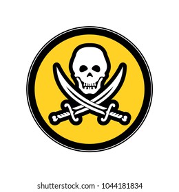 Piracy the concept of cyber security the warning sign.