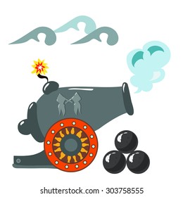 Piracy treasure vector icon set on white background.