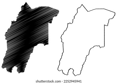 Pirai do Norte municipality (Bahia state, Municipalities of Brazil, Federative Republic of Brazil) map vector illustration, scribble sketch Piraí do Norte map