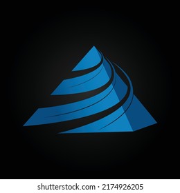 piramid design logo Blue Modern format jpg, png, eps