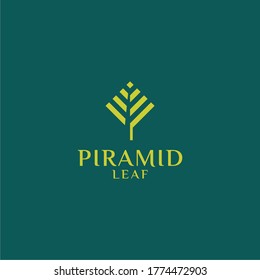 piramid leaf design logo icon symbol premium vector