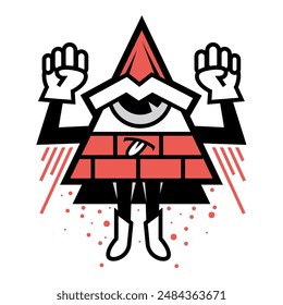 piramide de arte volador ilustración Vector gráfico icono 