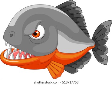 Piranha angry cartoon