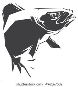Piranha black vector illustration