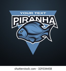 Piranha emblem, logo for a sports team.