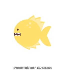 piranha fish animal design Sea life ecosystem fauna ocean underwater water nature marine tropical theme Vector illustration