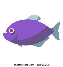 piranha fish flat vector. piranha fish. logo piranha. cartoon piranha fish. fun animal fish. piranha isolated. piranha logo illustration. icon object fish 