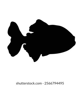 Piranha fish isolated on white background. Hand drawn logo. Clip art element, vector design eps 10