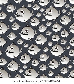 PIRANHA. Fish jamb. Seamless pattern. Design for textiles, packaging materials, background image.