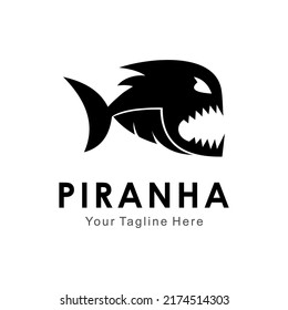 piranha fish logo abstract vector