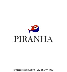Plantilla de diseño del logotipo del pez piraña.vector