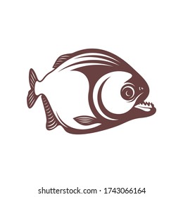 Piranha fish logo design vector. Icon Symbol. Template Illustration