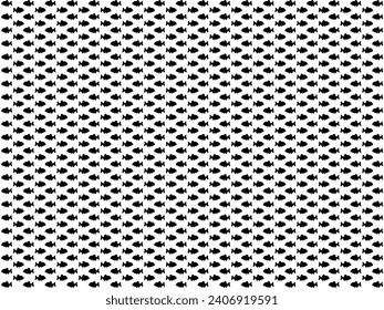 Piranha Fish Motif Pattern, for Decoration, Fashion, Interior, Exterior, Carpet Pattern, Textile, Garment, Fabric, Tile, Plastic, Paper, Wrapping, Wallpaper, Background or Graphic Design Element