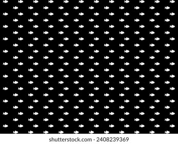 Piranha Fish Motif Pattern, for Decoration, Fashion, Interior, Exterior, Carpet Pattern, Textile, Garment, Fabric, Tile, Plastic, Paper, Wrapping, Wallpaper, Background or Graphic Design Element