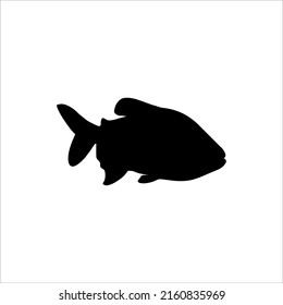 Piranha Fish Silhouette, can use for Logo Gram, Website, Art Illustration, Pictogram, Icon or Graphic Design Element. Vector Illustration