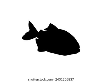 Piranha Fish Silhouette, can use for Logo Gram, Website, Art Illustration, Pictogram, Icon or Graphic Design Element. Vector Illustration 