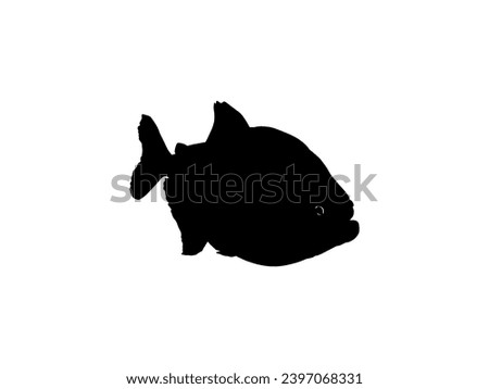 Piranha Fish Silhouette, can use for Logo Gram, Website, Art Illustration, Pictogram, Icon or Graphic Design Element. Vector Illustration