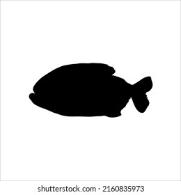 Piranha Fish Silhouette for Logo, Info Graphic, Icon or Graphic Design Element. Vector Illustration
