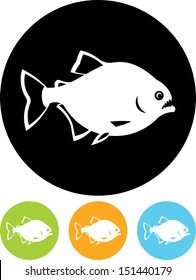 Piranha fish vector icon 