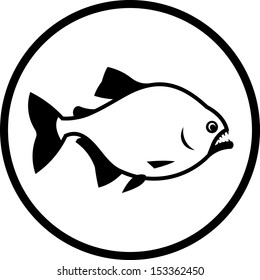 Piranha fish vector icon 