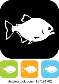 Piranha fish vector icon 