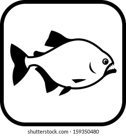 Piranha fish vector icon 