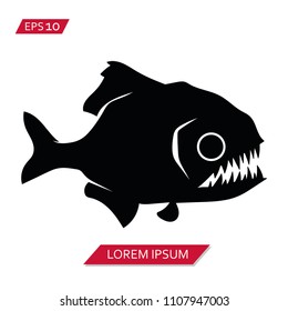 piranha fish vector icon symbol