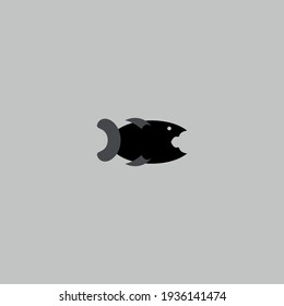 Piranha flat icon. Sea fish symbol. Fresh-water fish sign. Logo design element