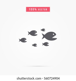 piranha icon. animal sign