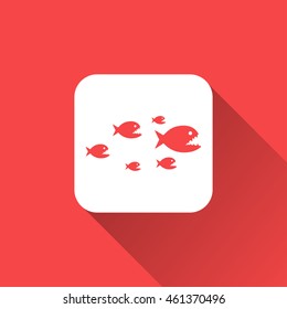 piranha icon. flat design
