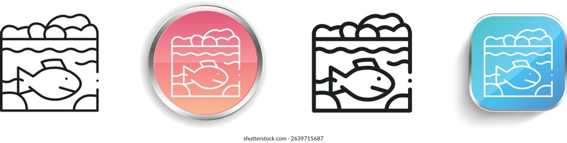 piranha icon. Thin Linear, Regular and Button Style Design Isolated On White Background