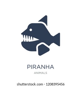 Piranha icon. Trendy flat vector Piranha icon on white background from animals collection, vector illustration can be use for web and mobile, eps10
