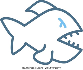 Piranha Line Two Colour Icon
