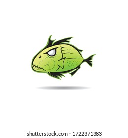 Piranha Logo Vector and fish