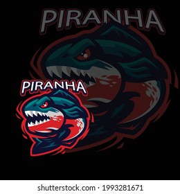 piranha mascot  logo vector design